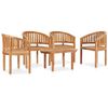 vidaXL Set Salotto da Giardino 5 pz Design Curvo in Massello di Teak