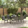vidaXL Set da Pranzo per Giardino con cuscino 7 pcs Grigio polyrattan