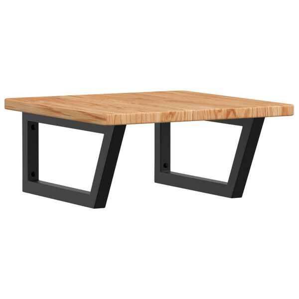 vidaXL Ripiano a Parete per Lavabo in Acciaio e Massello di Rovere