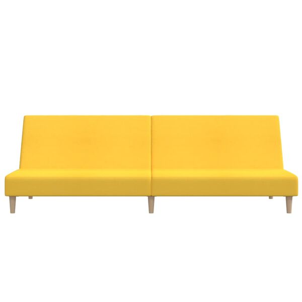 vidaXL Divano Letto a 2 Posti Giallo in Tessuto