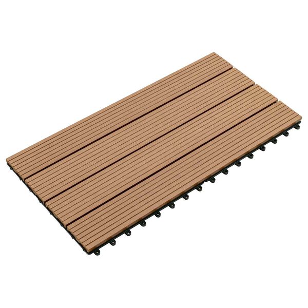 vidaXL Piastrella per Decking 6 pcs Marrone 60 x 30 cm WPC