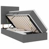 vidaXL Letto con contenitore LED e materasso Grigio Scuro 90 x 190 cm