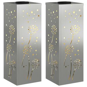 vidaXL Faro LED solare per sentieri 2 pcs Zincato Zincato