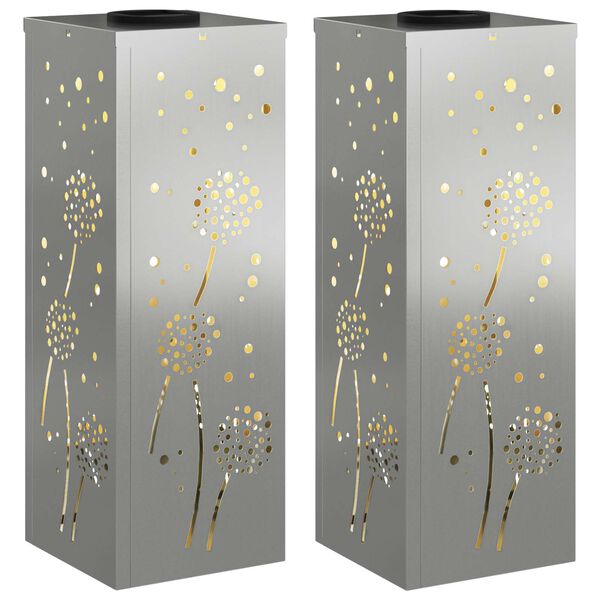 vidaXL Faro LED solare per sentieri 2 pcs Zincato Zincato