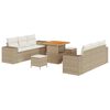 vidaXL Set Divano da Giardino 9 pz Beige Poly Rattan