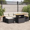 vidaXL Set Divani da Giardino con Cuscini 7pz Nero Polyrattan Acacia