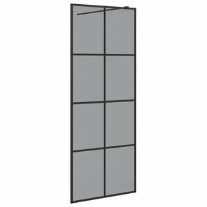 vidaXL Parete Doccia Walk-in Nero 80 x 195 cm vetro temperato