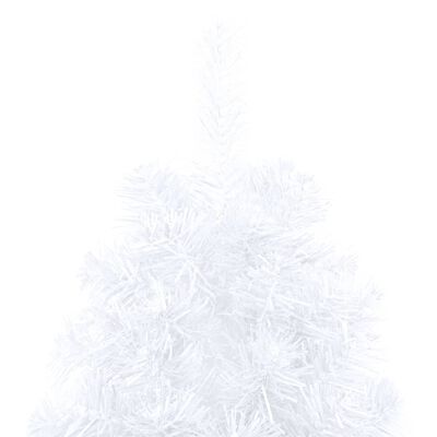 vidaXL Albero di Natale a Metà Preilluminato con Palline Bianco 240 cm