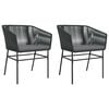 vidaXL Sedie da Giardino con Cuscini 2 pz Nere in Polyrattan