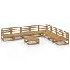 vidaXL Set Divani da Giardino 9 pz Marrone Ambra Legno Massello Pino