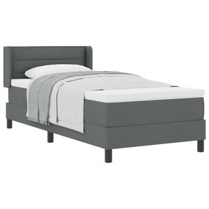 vidaXL Letto a molle con materasso Grigio scuro 200 x 90 cm Poliestere