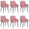 vidaXL Sedie da pranzo 6 pz Velluto Rosa 56.5 x 50 x 85 cm