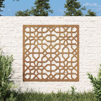 vidaXL Decorazione Muro da Giardino 55x55 cm Moresco Acciaio Corten