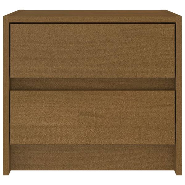 vidaXL Comodini 2 pz Marrone Ambra in Legno Massello di Pino