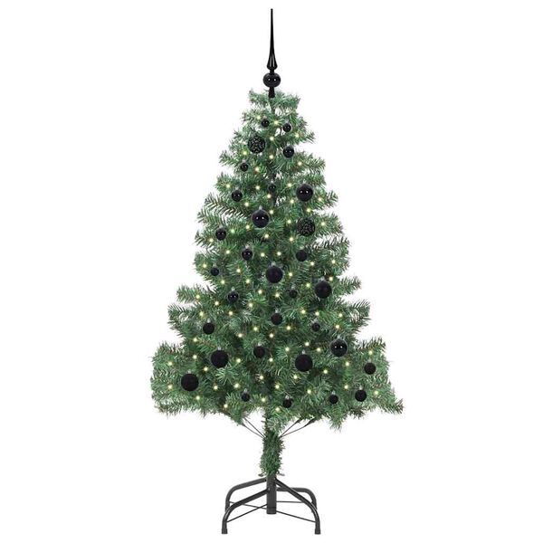vidaXL Albero di Natale con 150 LED con supporto Verde 150 cm PVC