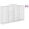 vidaXL Cesti Gabbioni ad Arco 11 pz 300x50x180/200 cm Ferro Zincato