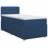 vidaXL Letto box spring con materasso Blu 100 x 200 cm Tessuto