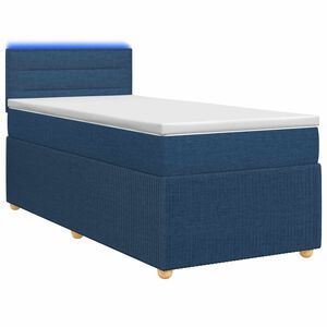 vidaXL Letto box spring con materasso Blu 100 x 200 cm Tessuto