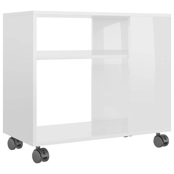vidaXL Tavolino da Salotto Bianco Lucido 70x35x55 cm Legno Multistrato