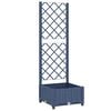 vidaXL Fioriera da giardino con traliccio blu grigio 40x40x121,5 cm PP
