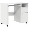 vidaXL Scrivania con Ruote Bianco Legno ingegnerizzato 91 x 50 x 77 cm
