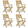 vidaXL Sedie pieghevoli 4 pezzi 54,5x61,5x86,5 cm Legno massello di acacia