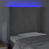 vidaXL Testiera a LED Grigio Chiaro 93x16x118/128 cm in Velluto