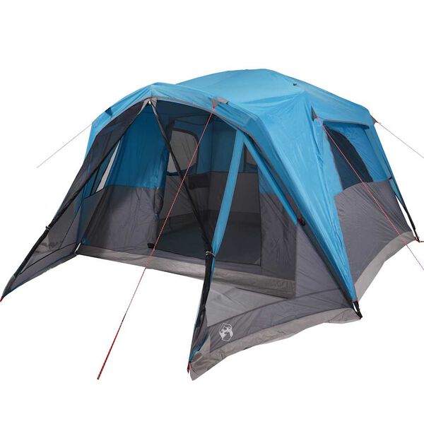 vidaXL Tenda da Campeggio con Portico per 4 Persone Blu Impermeabile