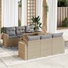 vidaXL Set Divani da Giardino 7 pz con Cuscini Beige in Polyrattan