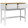 vidaXL Tavolo Consolle FLORO Bianco 89,5x36,5x73cm Legno Massello Pino