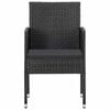 vidaXL Set da Pranzo da Giardino 9 pz Nero