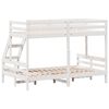vidaXL Letto a Castello 80x200/120x200cm Bianco Legno Massello di Pino