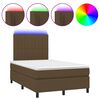vidaXL Letto a Molle Materasso e LED MarroneScuro 120x190cm in Tessuto