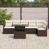 vidaXL Set Divano da Giardino con cuscino 7 pcs Marrone Poly Rattan