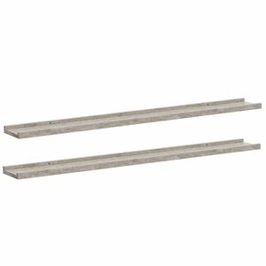 vidaXL Mensole da Parete 2 pz Grigio Cemento 100x9x3 cm