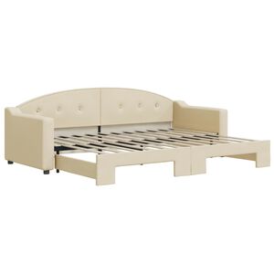 vidaXL Divano Letto con Letto Estraibile Crema 80x200 cm Tessuto