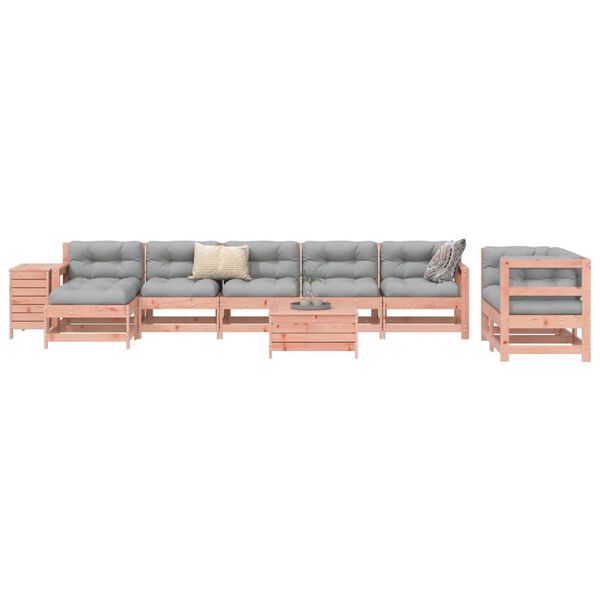 vidaXL Set Divani da Giardino 10 pz in Legno Massello Abete Douglas