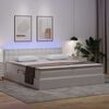 vidaXL Letto con contenitore e LED con led Bianco Puro 180 x 200 cm