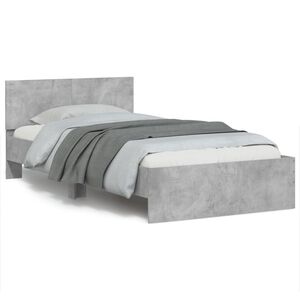 vidaXL Giroletto Testiera Grigio Cemento 100x200 cm Legno Multistrato