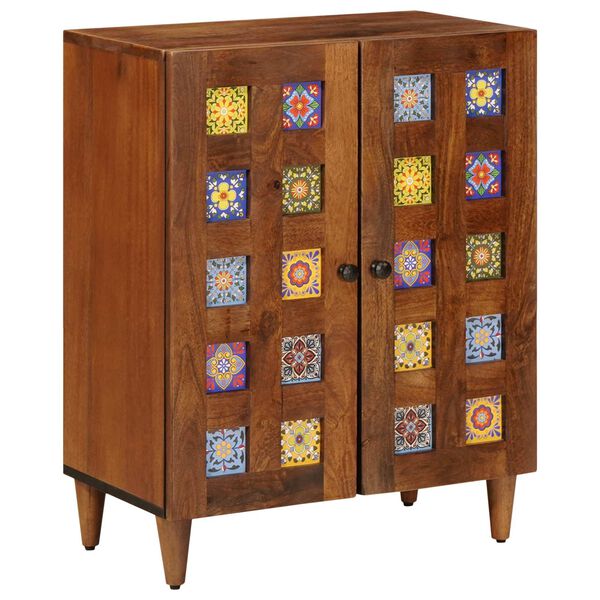 vidaXL Credenza 3 pcs Noce Legno di mango massello