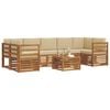 vidaXL Set di divani da esterno con cuscino 8 pcs Naturale e Beige