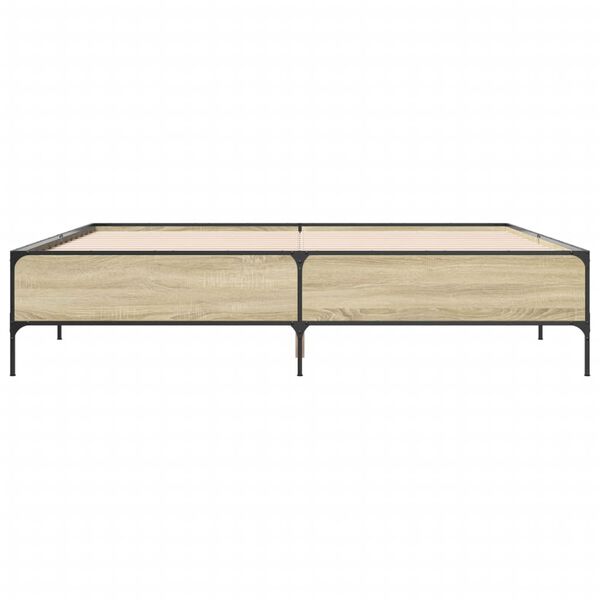 vidaXL Giroletto Rovere Sonoma 180x200 cm in Legno Multistrato Metallo