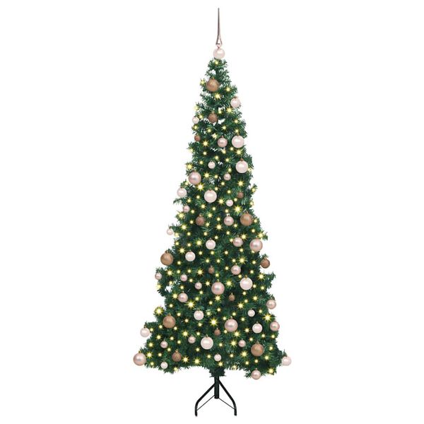vidaXL Albero di Natale Artificiale Angolare con 300 LED Verde 180 cm