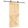 vidaXL Porta Scorrevole con Set Hardware 90x210 cm Legno Massello Pino