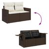 vidaXL Set Divani da Giardino 11 pz con Cuscini Polyrattan Marrone