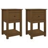 vidaXL Comodini 2 pz Ambra 40x35x61,5 cm in Legno Massello di Pino