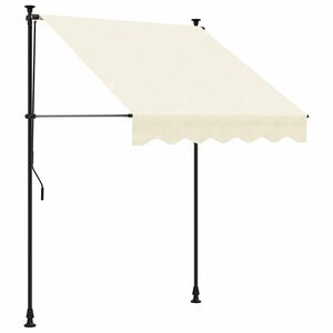vidaXL Tenda da Sole Retrattile Crema 200x115 cm in Tessuto e Acciaio