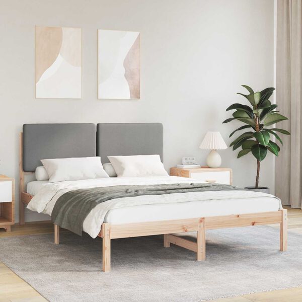 vidaXL Letto con Testiera Rivestita Grigio chiaro 140 x 200 cm