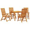 vidaXL Set da Pranzo per Giardino 5 pz Marrone