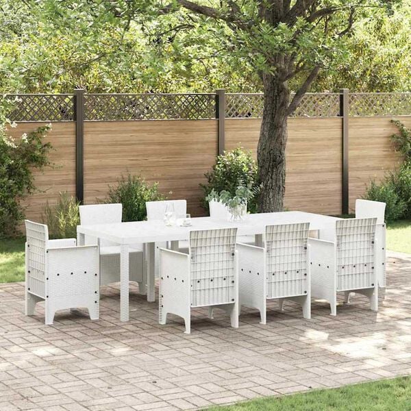 vidaXL Tavolo da Pranzo da Giardino Bianco 250 x 100 x 73 cm
